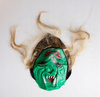 Maska Gumowa Halloween Biała Z Włosami