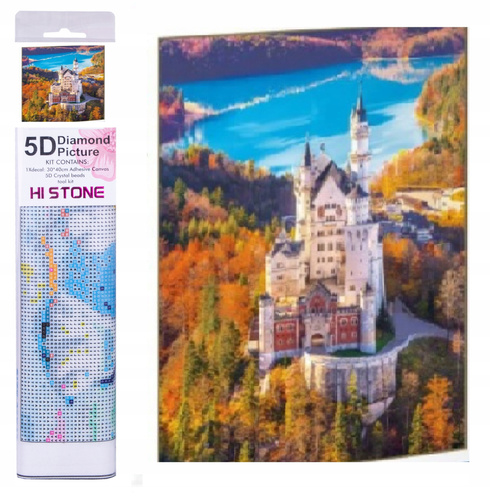 Diamentowa Mozaika Haft Diamentowy Zamek W Alpach Jesienią 30x40cm