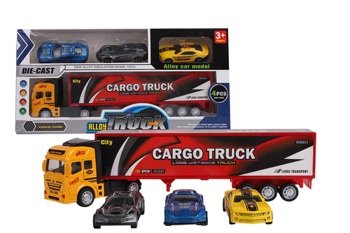 AUTO METAL TRUCK CARGO + 3 AUTA SPORTOWE KARTON , pak-72/36
Wymiar Opakowania : 15,8cm x 32cm
Wymiar ciężarówki : 4,5cm x 27cm x 7cm
Wymiar autka : 3,5cm x 8cm x 2,5cm