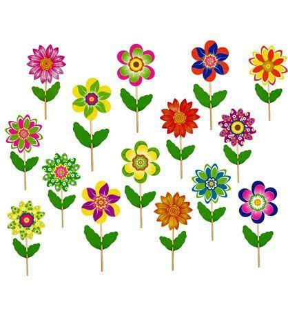 WIATRAK 25cm FIORE KWIAT TĘCZA LIŚCIE DR OP 48/288