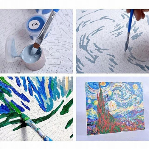 Malowanie Po Numerach 40 X 50 Cm Kot Abstrakcja