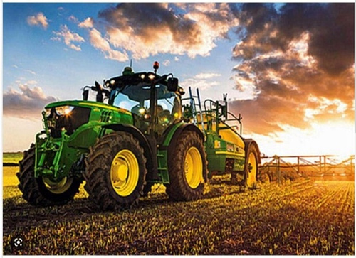 Diamentowa Mozaika Traktor W Polu, Zachód 30x 40cm