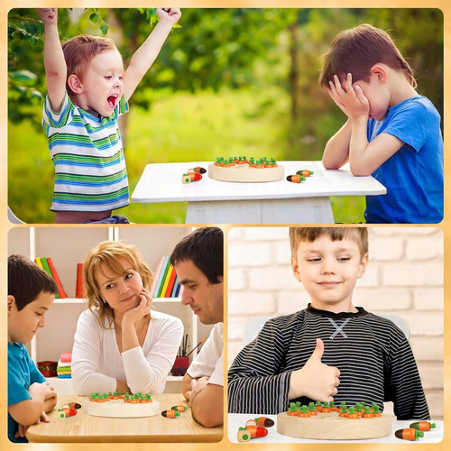 Drewniana Układanka Gra Pamięciowa Dla Dzieci Rozwijająca Marchewki