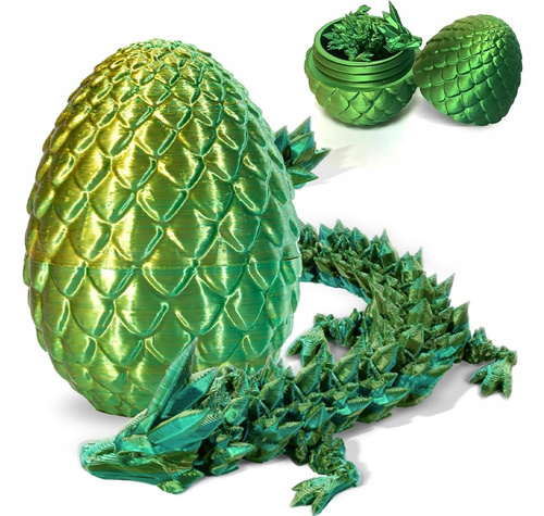 Figurka Smok W Jajku Druk 3D Ruchome Elementy Błyszczący Sensoryczna