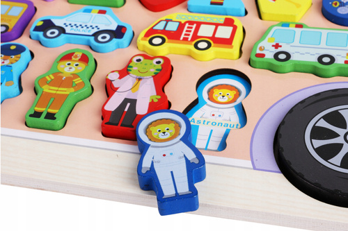 UKŁADANKA DREWNIANA NA AUCIE, GRA RYBKI, EDUKACJA