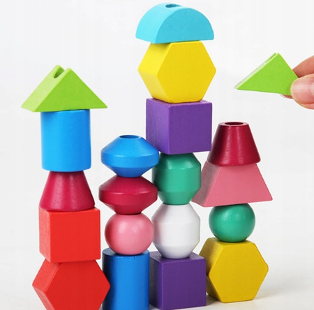 Układanka Sorter Drewniana Montessori Klocki Edukacyjna Zabawka Sensoryczna
