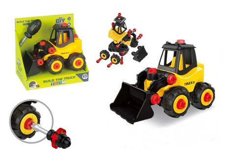 KOPARKA SPYCHACZ DO SKRĘCANIA, pak 24
model z serii Składanych Pojazdów Budowlanych, koparka-spychacz do rozkręcenia i skręcenia,
wymiary pojazdu: 13 x 24 x 16 cm
wymiary opakowania: 20 x 13,5 x 19 cm