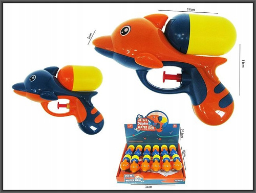 Pistolet Na Wodę W Kształcie Delfina Pomarańczowo Niebieski