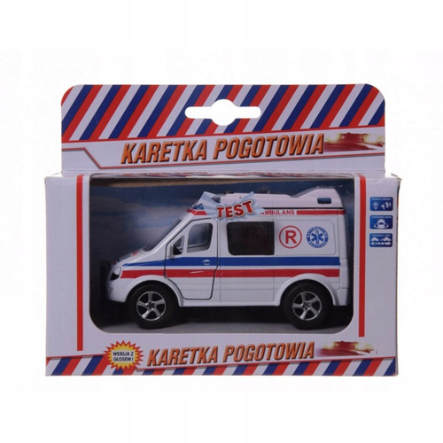 Auto Metalowe Ambulans Pogotowie Autko Polskie Dźwięki 11 Cm