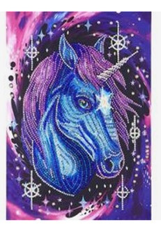 MANDALE 40X30 7D JEDNOROŻEC GŁOWA FIOLETY PAK 120