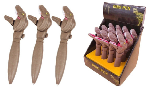 DŁUGOPISY Z DINOZAUREM RUCHOMA SZCZĘKA *12 BOX  / 288