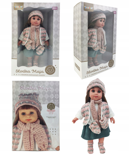 Lalka Słodka Maja Z Kamizelką, Rękawiczkami I Różowym Szalikiem Zabawka