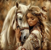 Diamentowa Mozaika Kobieta Z Koniem 30x40 Cm Kreatywne Diamenty