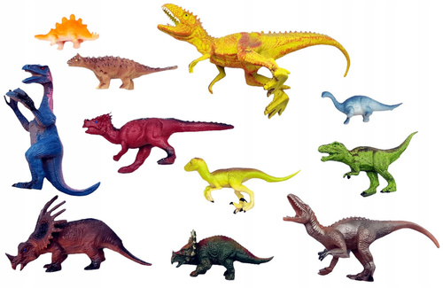 Dinozaury Figurki Zwierzęta Prehistoryczne Zabawa Akcesoria Wulkan Drzewa