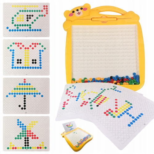 Magnetyczna Tablica Mozaika Układanka Kreatywna Dla Dzieci - 10 Szablonów