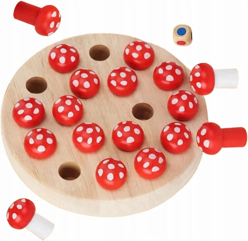 Norimpex Drewniana Układanka Gra Pamięciowa Dla Dzieci Rozwijająca Grzybki