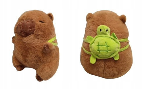 Kapibara Maskotka Z Plecakiem Żółwiem Miękki Plusz Zabawka Do Przytulania