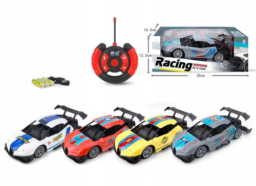 Auto Zdalnie Sterowane Sportowy Samochód Racin R/C Car Z Spoilerem