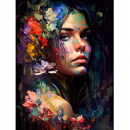 Diamentowa Mozaika Kobieta Malarka Haft Kreatywny 30x40 Cm