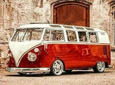 Diamentowa Mozaika Czerwony Autobus Ogórek Vw 30x40 Cm