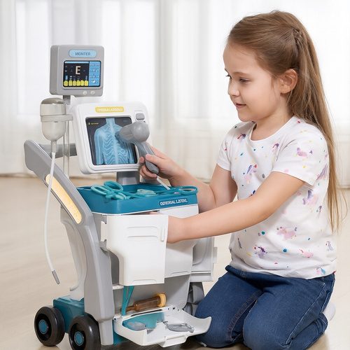 Zestaw Lekarski Dla Dzieci W Wózku Z Aparaturą Zabawa W Małego Medyka