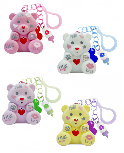 Miś Flokowany Powtarzający Dyktafon Z Brelokiem I Butelką