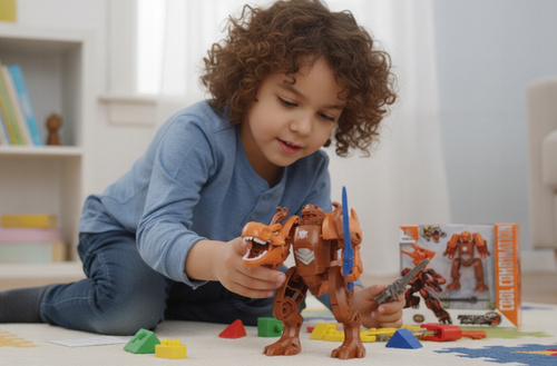 Dinozaur Transformer Składany Z Mieczem Dla Chłopców