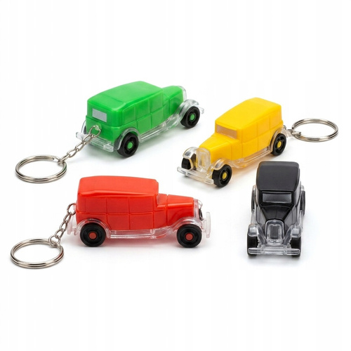 Brelok Auto Retro Przezroczysty Do Kluczy Model Auta Dodatek Latarka