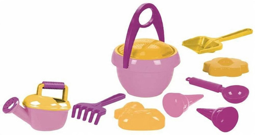 Lena Zestaw Zabawki Do Piasku Piaskownicy 10 Elementów Różowy