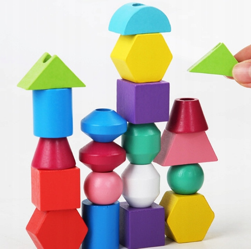 Układanka Sorter Drewniana Montessori Klocki Edukacyjna Zabawka ...