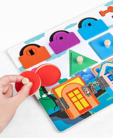 Tablica Manipulacyjna Interaktywna Do Nauki Drewniana Montessori