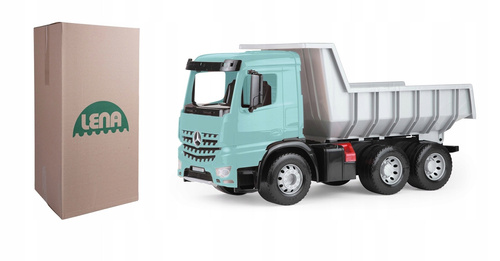 Duże Auto Wywrotka Mercedes Actros 3 osie Maxi Lena 63 cm Błękitna