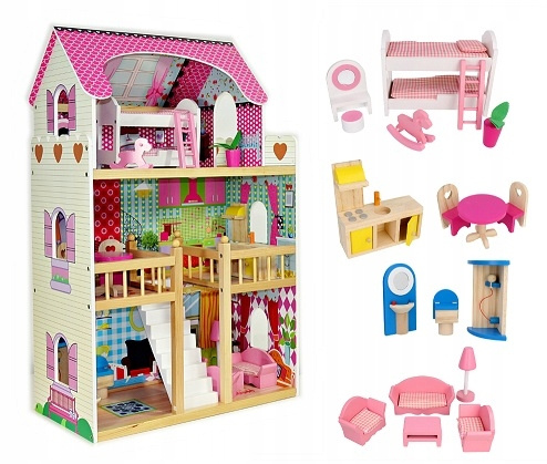 DOMEK DLA LALEK - MALINOWA WILLA - ORYGINAŁ!