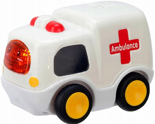 Autko Malucha Samochodzik Ambulans Karetka Radiowóz Światło Dźwięk 1 Szt