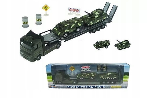 Auto Laweta Truck Autko Metalowe Wojskowe Z Dwoma Czołgami Dla Dziecka