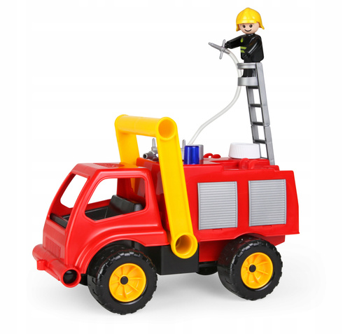 Samochód Wóz Strażacki Auto Lena Wytrzymały Dla Dzieci Z Psikawką 26Cm