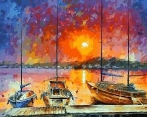 Malowanie Po Numerach Przystań Zachód 40x50 Cm