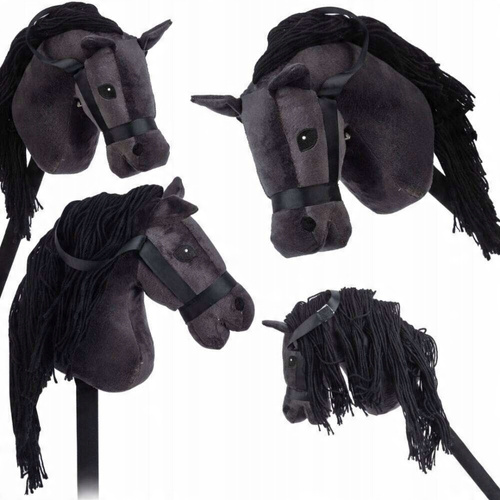 Pluszowa Głowa Konia Na Kiju Z Dźwiękiem Hobby Horse Zabawka Z Grzywą