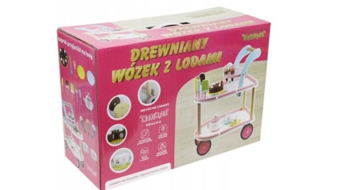 WÓZEK DREWNIANY Z LODAMI