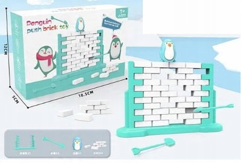 Spadający Pingwin Gra Zręcznościowa Ceglany Mur