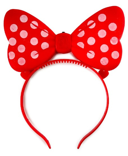 ŚWIECĄCA OPASKA KOKARDA DLA DZIEWCZYNEK CZERWONA NA BAL IMPREZĘ