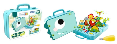 KLOCKI 3D DO SKRĘCANIA DINOZAUR W WALIZCE MANUALNE, pak 48, 
W zestawie klocki i narzędzia do ich mocowania. 
168 elementów 
Wymiary Opakowania : 23,5 x 7 x 20,5 cm,