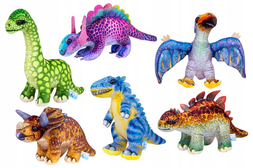 Pluszowy Dinozaur Duży Z Błyszczącymi Łuskami Dla Dzieci Przytulanka