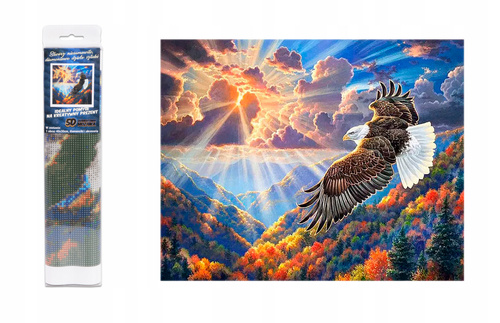 Diamentowa Mozaika Latający Orzeł W Chmurach 30x40Cm Kreatywne Diamenty