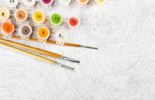 Malowanie Po Numerach Abstrakcyjne Domy 50x40 Z Ramą Kreatywne