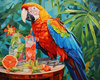 Diamentowa Mozaika Papuga Ara Przy Stoliku 30x40 Cm Kreatywne Diamenty