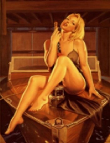 Diamentowa Mozaika Kobieta Akt Zmysłowa Na Łódce Haft 30x40 Cm