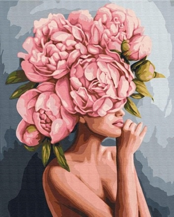 Malowanie Po Numerach Akt Kobieta Z Kwiatami 40X50 Cm Na Ramie Kreatywne