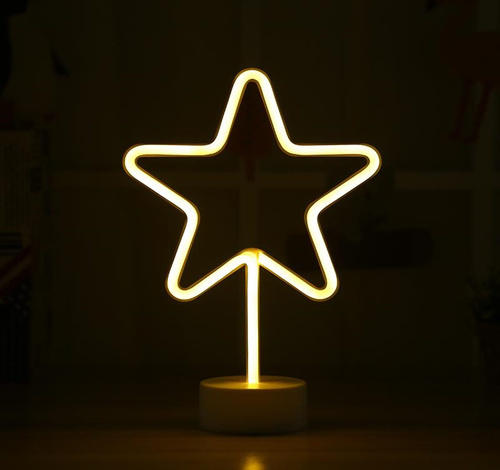 LAMPA NEON STOJĄCA BIURKOWA GWIAZDA