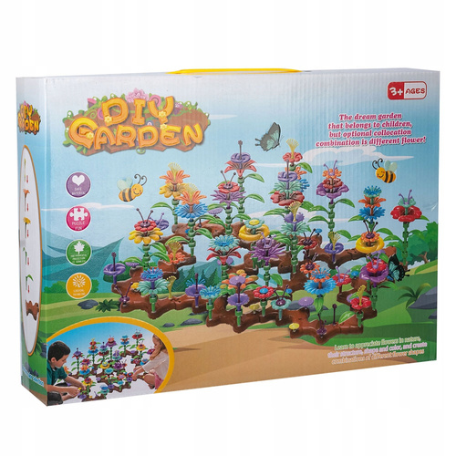 Klocki Konstrukcyjne Układanka Wymarzony Ogród Kwiaty 198 Elementów